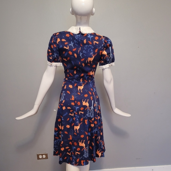 Collectif Peta Forest Friends Dress, Like New, Size M - Picture 4 of 11